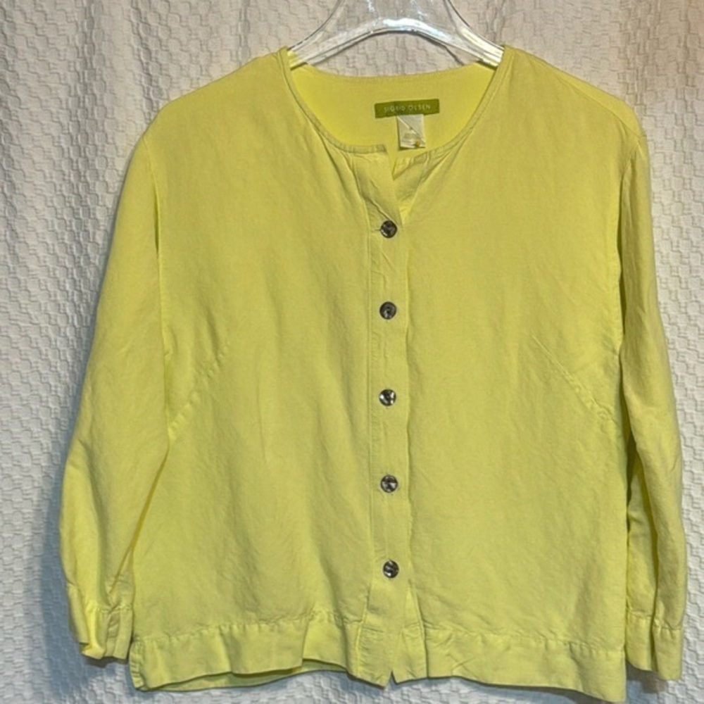 Coldwater Creek Lemon Button-Up Sweater